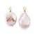 Pendentif perle naturelle Keshi abeille zircon ,porte bonheur,perle eau douce,création ,perle naturelle blanche,17-26mm, l'unité G4624