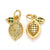 Pendentif citron doré  18K zircons,pendentif fruit création bijoux, pendentif doré, 14mm,l'unité G4852