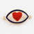 Pendentif oeil coeur doré émaillé, fournitures créatives, pendentif doré, porte-bonheur,mauvais oeil,laiton doré,4.5cm-G1965