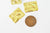 Pendentif médaille rectangle martelée laiton brut, apprêt doré, sans nickel,médaille dorée,laiton brut, médaille carré,25mm,lot de 2- G1189