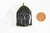 Pendentif bouddha en verre noir laiton doré, médaillon création sautoir pour création bijoux,56-59mm, l'unité, G5041