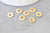 rondelles acier doré inoxydable,perles dorées,création bijoux, perles intercallaires,perle disque,lot de 20, 8mm,G3464