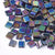 perles rocaille carré verre rectangle arc-en-ciel plaqué, perle carré création bracelet, perle tila,4.5mm,2 trous, Les 50 (4.8GR) G5486