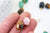 Pendentif connecteur rond aventurine améthyste quartz agate oeil du tigre,pendentif création bijoux pierre naturelle,21mm, l'unité G5659