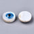 Perle rond nacre blanche mauvais oeil bleu, fournitures créatives,chance, cabochon nacre, gri-gri,9mm ,lot de 10 G5572