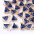 Pendentif connecteur triangle doré cristal bleu saphir 11x8mm,pendentif doré cristal coloré création bijoux, l'unité G5889