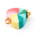 Pendentif breloque polymère coeur multicolore 13mm, des perles colorées et estivales pour créer des bijoux fantaisie DIY, les 10 G5867