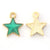 Pendentif étoile zamac doré résine verte 15mm,pendentif doré pour création de bijoux,lot de 5 G6099
