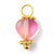 Pendentif coeur doré carats verre rose violet 12.5mm,pendentif cristal, pendentif doré cristal, création bijoux, les 10 G6003