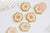 Pendentif connecteur hexagone rocaille MIYUKI TOHO rose blanc or 18x14mm,pendentif verre pour création bijoux,l'unité G6251