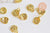 Pendentif médaille ronde laiton doré zircons coloré 13.6mm, un pendentif doré avec cristaux pour création bijoux,l'unité G6303