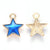 Pendentif étoile zamac doré résine bleue 15mm,pendentif doré pour création de bijoux,lot de 5 G6104