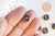 Pendentif rond étoiles de lune émaillé bleu zamac or zircon 13mm, pendentif en laiton émaillé, sans nickel, unité G5917