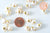 Pendentif perle naturelle Keshi coquillage coque doré 13-16mm,porte bonheur,création bijou perle eau douce naturelle blanche, l'unité G6077