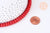 Perle rondelle donut verre opaque rouge,des perles rondelles verre pour créations de bijoux et bracelet,8x5mm, le fil de 80 perles G5817