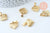 Pendentif coeur oeil acier texturé doré inoxydable 15mm, un joli pendentif pour la création de bijoux DIY, l'unité G6084