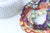 Perle verre carré  irisé facetté 13mm, perles carrée, perles verre,verre bleu, création bijoux,fil de 20 perles G6067