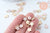 Pendentif fleur zamac doré émail rose 12mm,pendentif doré pour création de bijoux,lot de 5 G6193