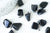 Pendentif obsidienne naturelle roulée acier platine, pendentif pierre acier inoxydable, pendentif pierre naturelle,15-35mm,l'unité G5558