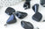 Pendentif obsidienne naturelle roulée acier platine, pendentif pierre acier inoxydable, pendentif pierre naturelle,15-35mm,l'unité G5558