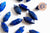 Pointe lapis lazulis naturelle non percée 18mm, pointe double, pierre naturelle polie, création bijoux lapis lithothérapie, l'unité G6368