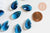 Pendentif goutte cristal facetté bleu 22mm,pendentif cristal,  pour création bijoux, l'unité G6362