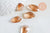 Pendentif goutte cristal facetté orange clair 22mm,pendentif cristal,  pour création bijoux, l'unité G6363