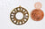 Pendentif rond soleil filigranne acier doré 33mm, breloque acier inoxydable doré, pendentif sans nickel, création bijoux, l'unité G6307