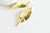Pendentif feuille laiton,breloque laiton brut, bijou laiton,feuille dorée pour création bijoux,pendentif laiton brut,les 2,46.5mm