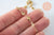 Bracelet coeur & fleur réglable acier doré 14k 21cm,création bijoux sans nickel,bracelet acier doré inoxydable, l'unité G6233-Gingerlily Perles