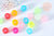 Perle rondelle en plastique translucide multicolore 9mm , perle phosphorescente plastique coloré, couleurs mélangées,lot de 50 perles G6404