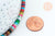 EPUISE Perle multicolore pierre heishi,perle pierre rondelle pour création bijoux femme,4mm,fil de 155 perles G5586