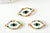 Pendentif connecteur oeil cristal zircon coloré,pendentif en laiton doré porte-bonheur contre mauvais oeil ,l'unité G6395