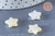 Perle étoile plastique blanc nacré 14mm , perle plastique blanc nacré,lot de 10 perles G6435