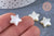 Perle étoile plastique blanc nacré 14mm , perle plastique blanc nacré,lot de 10 perles G6435
