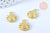 Pendentif fleur tournesol zamac doré 18.6mm,pendentif fleur création bijoux, pendentif doré,l'unité G5868