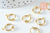 Anneaux créoles dorés pour oreilles non percées 15.5mm, création boucles, créoles laiton doré,boucles créoles,sans nickel,la paire G6355-Gingerlily Perles