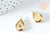 Pendentif goutte acier doré cristal hématite 15.5mm, breloque doré, acier inoxydable doré, pendentif sans nickel, l'unité G6346