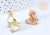 Broche pins lapin origami doré émail Jaunz 29x18mm,broche dorée,creation bijoux,décoration veste,l'unité G6612-Gingerlily Perles