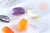 Perle imitation gemme plastique multicolore 21mm , perle plastique coloré, couleurs mélangées,lot de 5 perles G6406