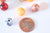 Perle ronde imitation gemme plastique multicolore 12mm, perle plastique coloré, couleurs mélangées,lot de 10 perles G6403