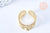 Bague réglable étoile lune acier doré taille 54, creation bijoux,bague acier doré sans nickel, bague femme acier inoxydable,96mm G6413-Gingerlily Perles