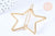 Support barrette étoile clip métal doré sans plateau 50mm, pince à cheveux, accessoire coiffure mariage, fabrication bijoux, l'unité G6598-Gingerlily Perles
