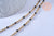 chaine de cheville acier doré 14k résine noire chaine doree, bracelet chaîne fine,création bijou,1.5-2mm,23cm, l'unité,G3430-Gingerlily Perles