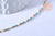 Chaine complète acier doré perls rocaille turquoise artisanale, création collier acier inoxydable doré,40.7cm, l'unité G4010