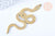 Pendentif serpent gravé acier doré 34.5mm, breloque acier inoxydable doré, pendentif sans nickel, création bijoux, l'unité,G6015