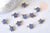 Pendentif étoile agate naturelle bleu facettes,pendentif bijoux, pendentif pierre, rubis sur zoisite naturelle, pendentif étoile,17mm G5634