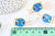 Broche pin's Verre oeil protecteur laiton doré émail bleu,broche dorée,creation bijoux,décoration veste, 27.5x17mm,l'unité G5541-Gingerlily Perles