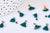 Pompon vert foncé polyestère support doré,décoration pompon, pompon boucles,fabrication bijoux bohème,10-15mm,les 10 G5568