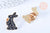 Broche pins lapin motif mystique noir doré émail 26x17mm,broche dorée,creation bijoux,décoration veste,l'unité G6617-Gingerlily Perles